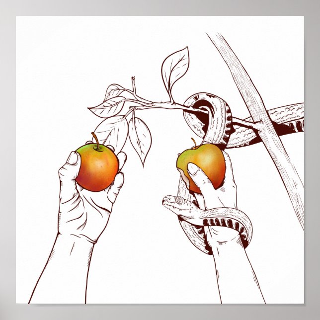 Adam and Eve with the snake Poster (Front)