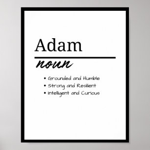 Adam, Boy Personalized Name Definition Poster