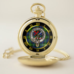 Adam Clan Badge & Tartan Gold Pocket Watch