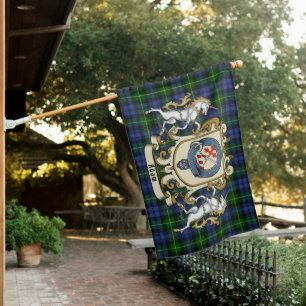 Adam Clan Badge & Tartan Personalized House Flag