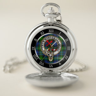 Adam Clan Badge & Tartan Silver Pocket Watch
