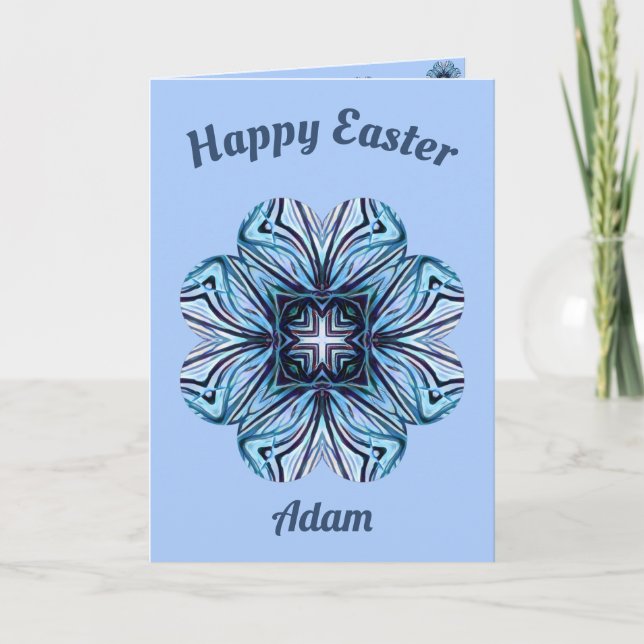 ADAM ~ Easter card ~ Shades of Blue and White (Front)
