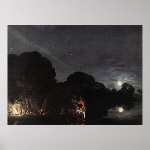 Adam Elsheimer Flight Into Egypt Poster