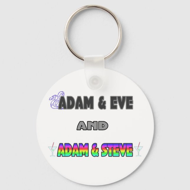 Adam & Eve & Adam & Steve Keychain (Front)