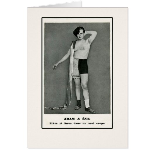 Adam & Eve Half Man Half Woman Cards (Front)