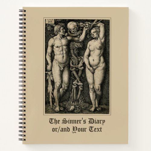 Adam  Eve Sinners Diary Notebook