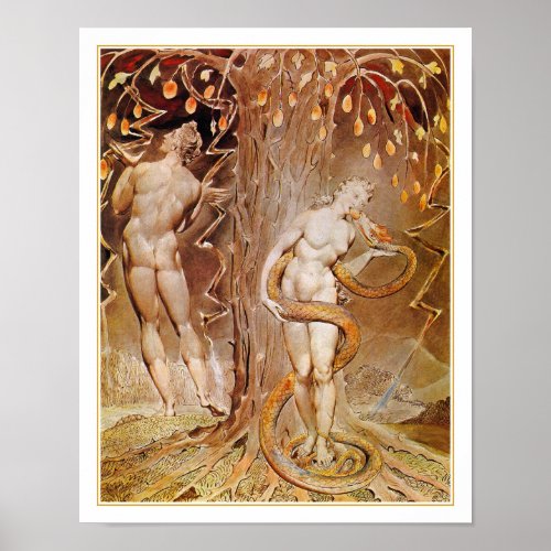 Adam Eve _  Vintage Artwok _ by William Blake Poster