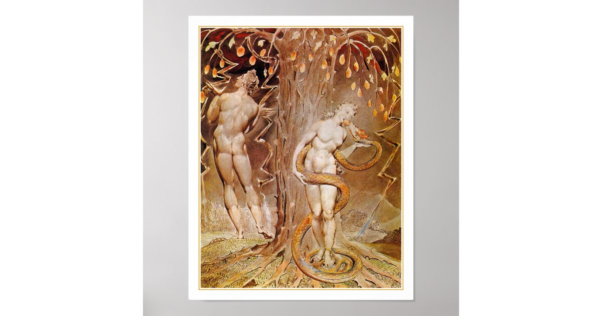 Adam, Eve - Vintage Artwok - by William Blake Poster | Zazzle.com