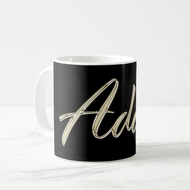 Adam Name whitegold Tasse Teetasse Kaffetasse Coffee Mug (Front Left)