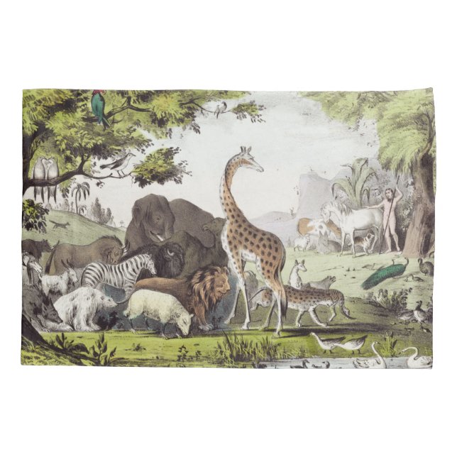 Adam Names the Creatures Pillow Case (Back)