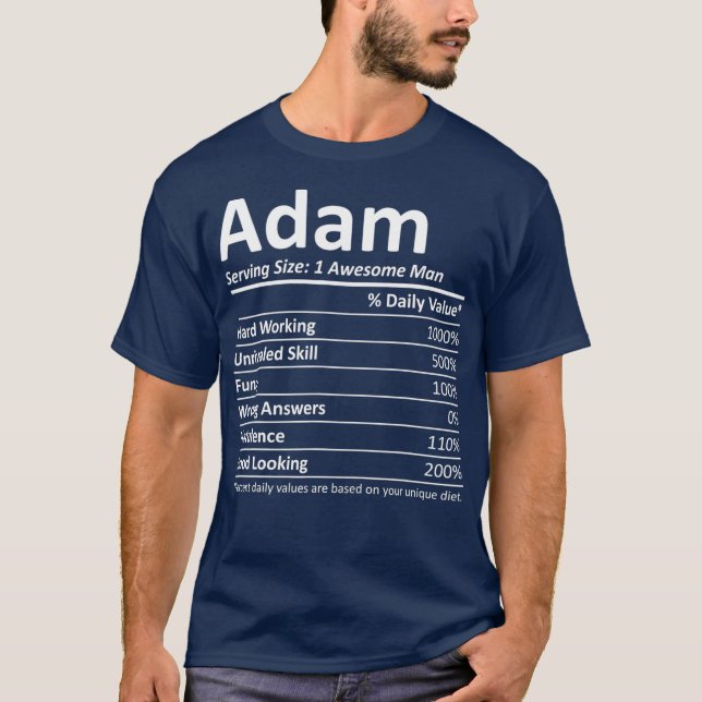 ADAM Nutrition Funny Birthday Personalized Name T-Shirt (Front)