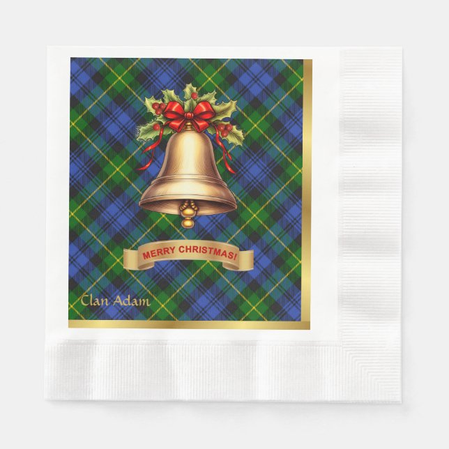 Adam Personalized Tartan Christmas Napkins (Front)