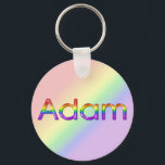 Adam - Rainbow - Keychain - 003<br><div class="desc">Customizable. 

 Want your name on a product? You can find several names in different styles in my gallery. :)</div>