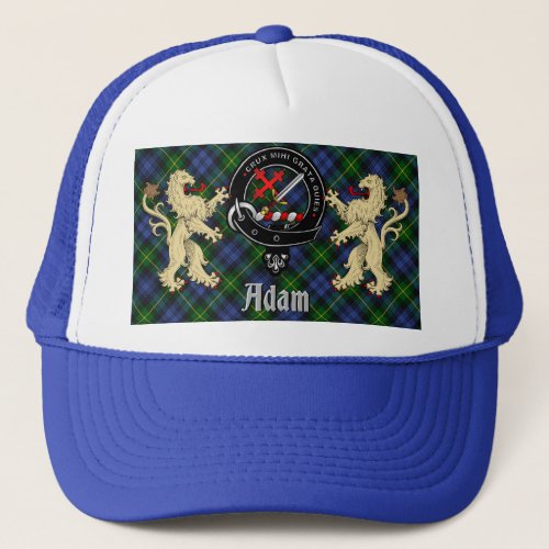 Adam Scottish Clan Badge  Tartan Trucker Hat