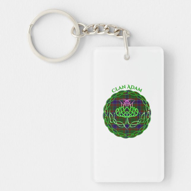Adam Scottish Tartan Celtic Thistle Keychain (Front)