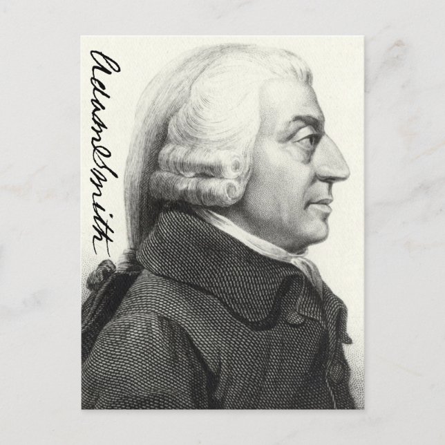 Adam Smith Profile (with signature) Postcard (Front)