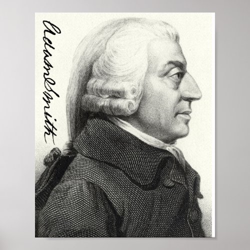 Adam Smith Profile with signature Poster