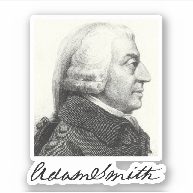 Adam Smith Profile (with signature) Sticker (Front)