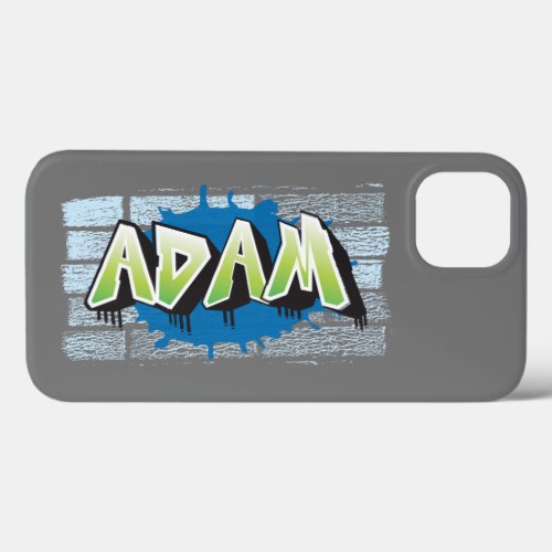Adam Your Name Graffiti Brick Wall Stylized iPhone 13 Case