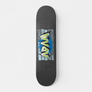 Adam Your Name Graffiti Brick Wall Stylized Skateboard