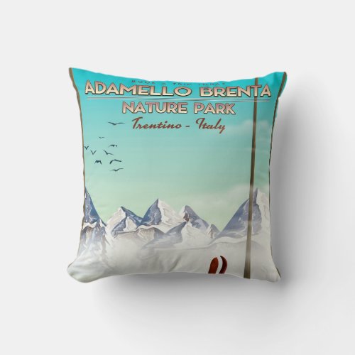 Adamello Brenta nature park Italy Vacation print Throw Pillow