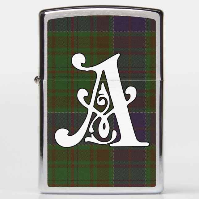 Adams Clan Tartan Monogram Zippo Lighter (Front)