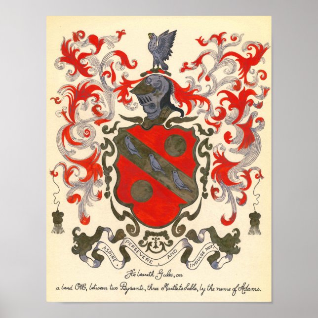 Adams Coat of Arms (11" x 14") Poster (Front)