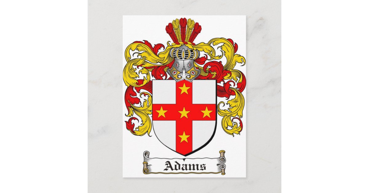 Adams Coat of Arms / Adams Family Crest Postcard Zazzle