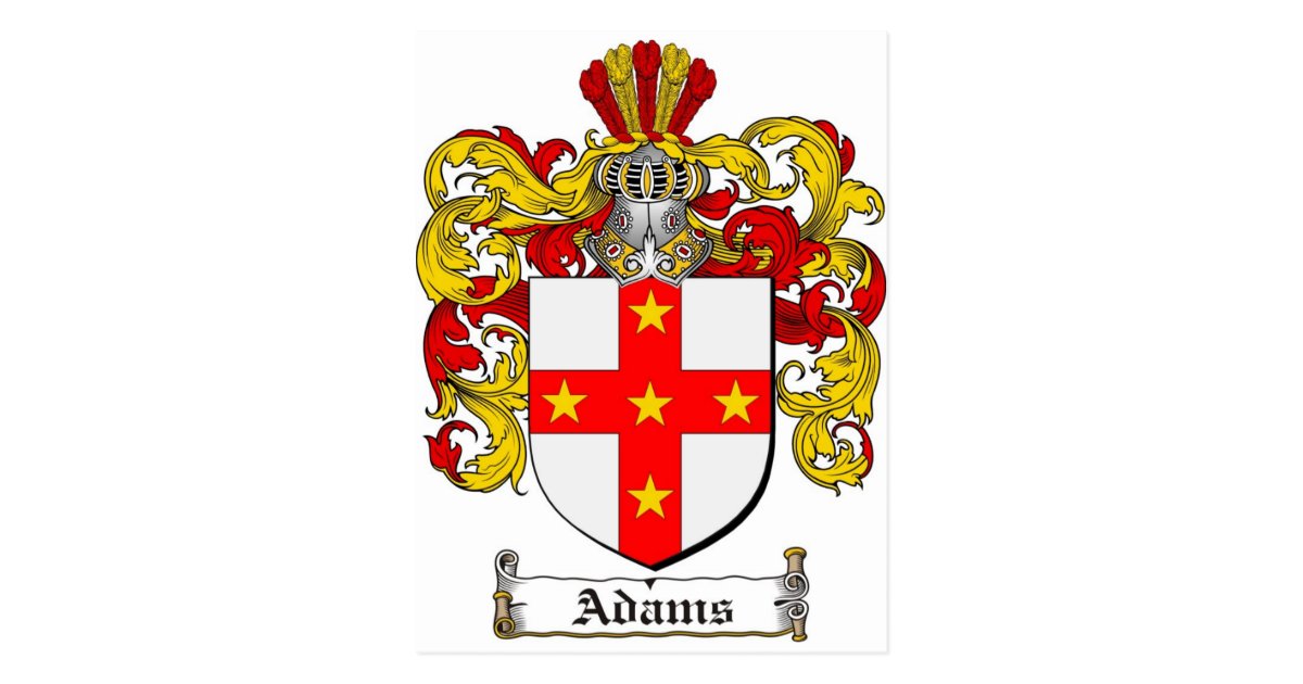 Adams Coat Of Arms Adams Family Crest Postcard Zazzle Com