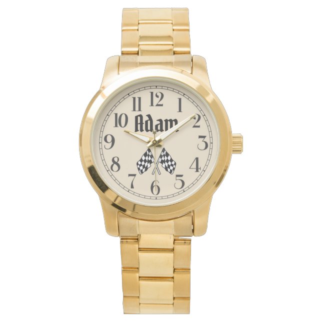Adam's Crossed Checkered Flags Watch (Front)