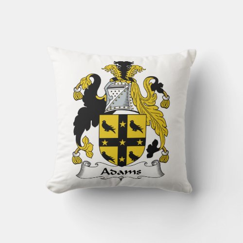 Adams Family Crest Throw Pillow