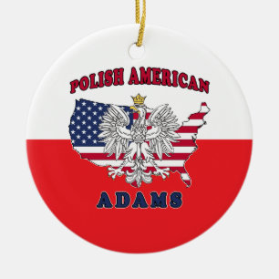 Adams Massachusetts Polish Ceramic Ornament