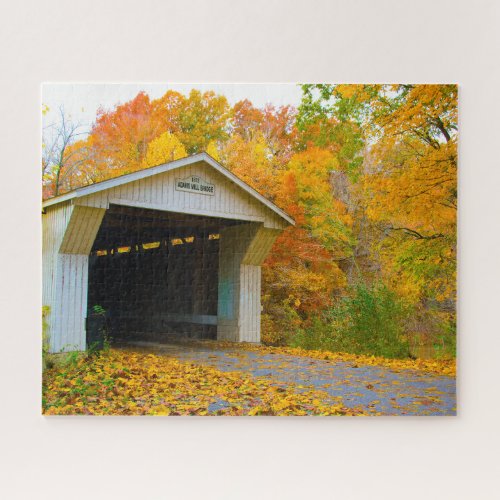 Adams Mill Old Covered Bridge Indiana  Jigsaw Puzzle