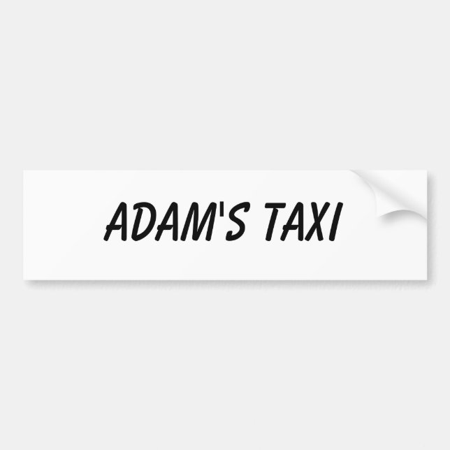 ADAM'S TAXI BUMPER STICKER (Front)