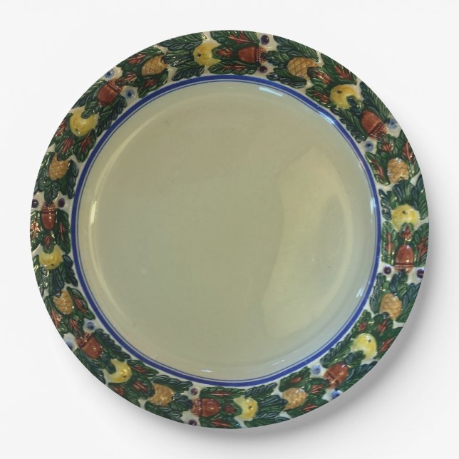 Adams TitianWare Della Robbia c1900 hand painted Paper Plates (Front)