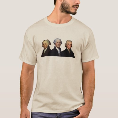 Adams Washington and Jefferson Portraits T_Shirt