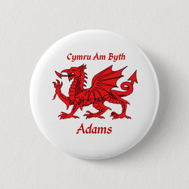 Adams Welsh Dragon Button (Front)
