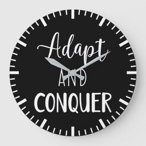 Adapt and Conquer _ Gym Hustle Success Large Clock