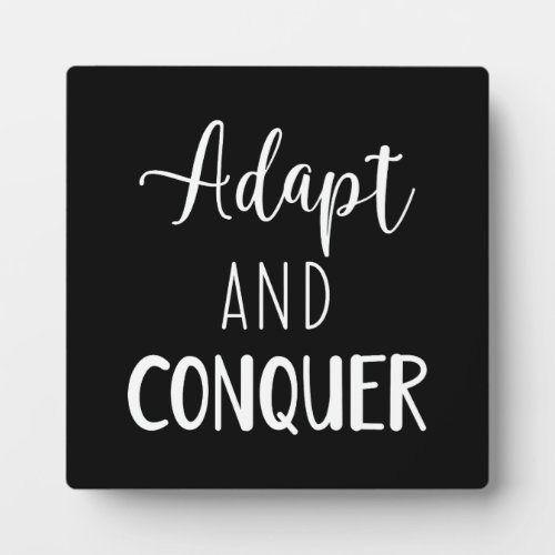 Adapt and Conquer _ Gym Hustle Success Plaque