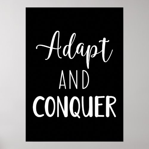 Adapt and Conquer _ Gym Hustle Success Poster