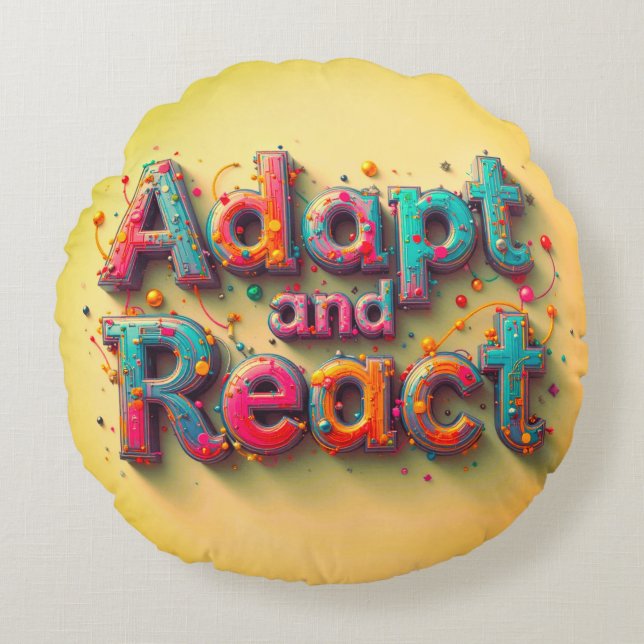Adapt and React A grade Cotton Round Pillow (Front)