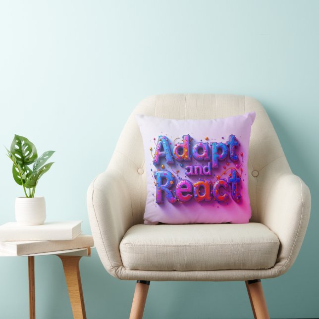  Adapt & React Throw Pillow (Chair)