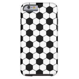 Adapted Soccer Ball pattern Black White Tough iPhone 6 Case