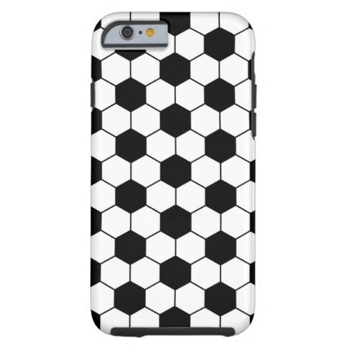 Adapted Soccer Ball pattern Black White Tough iPhone 6 Case