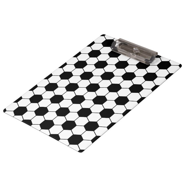 Adapted Soccer Ball pattern Black White Clipboard (Angled)