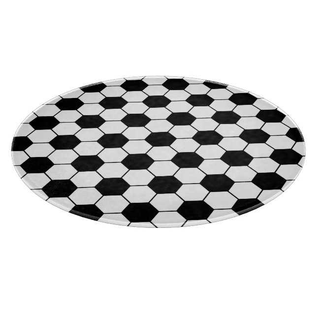 Adapted Soccer Ball pattern Black White Cutting Board (Corner)