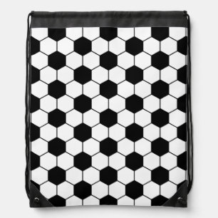 Adapted Soccer Ball pattern Black White Drawstring Bag