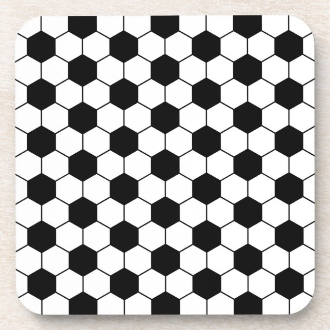 Adapted Soccer Ball pattern Black White Drink Coaster (Front)