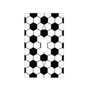 Adapted Soccer Ball pattern Black White Light Switch Cover