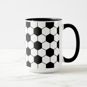Adapted Soccer Ball pattern Black White Mug